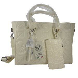Valentino Orlandi Ivory Tote Bag Set